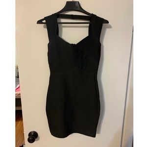 Black fitted cocktail dress